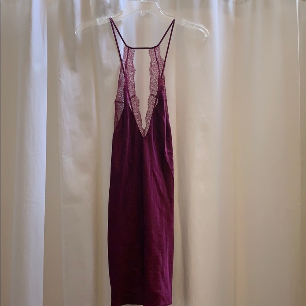 VS Burgundy Silky Night Gown